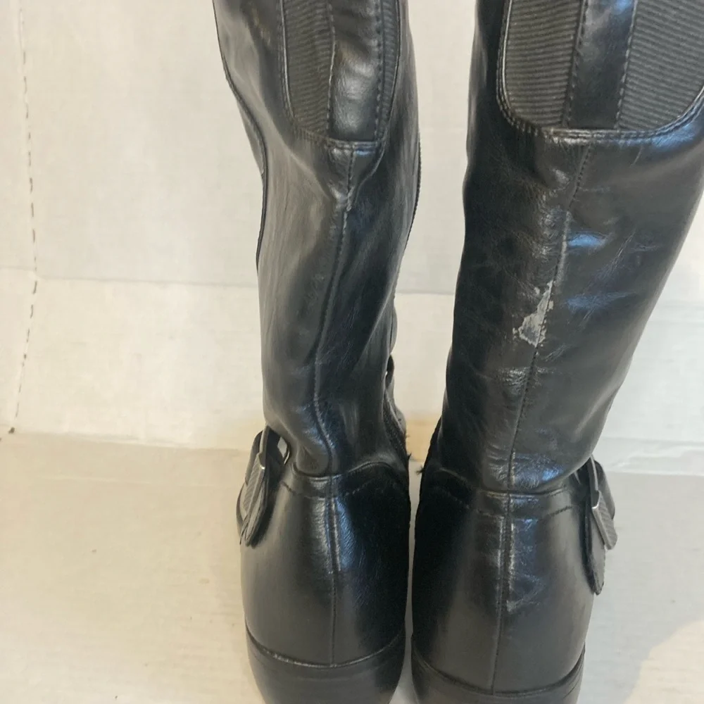Kim Rogers Woman Black Leather Knee-High Jax Boots Size 10M